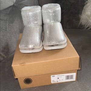 UGG Kids Glittering Silver Boots